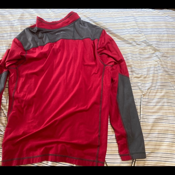 Eddie Bauer Shirt Mens TXL Active Freedry Quarter Zip Mock Neck Long Sleeve - Picture 3 of 3